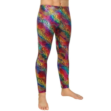 Festival Disco HDE Mens Holographic Meggings; Leggings for Halloween Costume